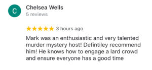 Murder Mystery Brisbane google reviews